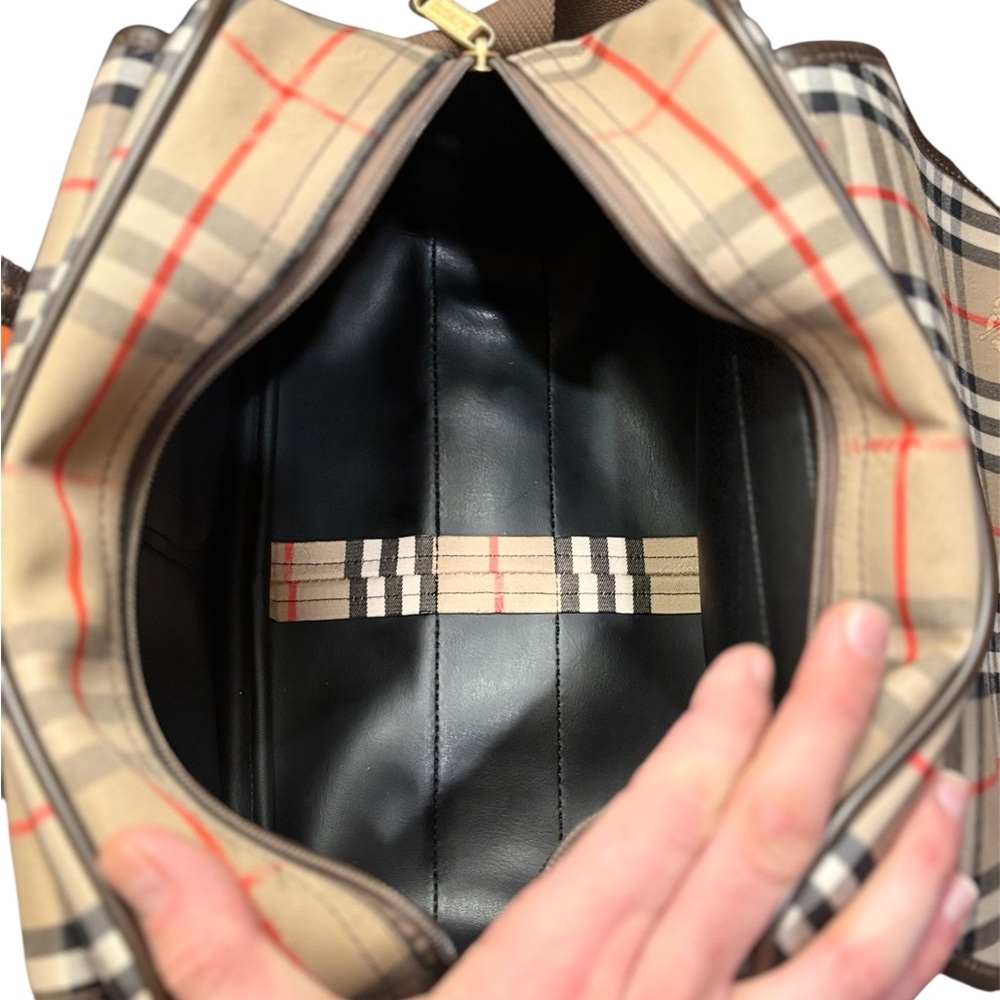 Burberry Vintage Haymarket Check Crossbody Bag 👜 Canvas & Leather | Nova Check - Picture 6 of 15